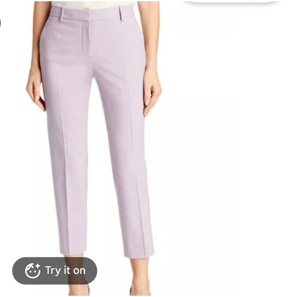 NWOT Theory Lavender Lilac Slim Leg Cropped Dress Pants Trousers 8